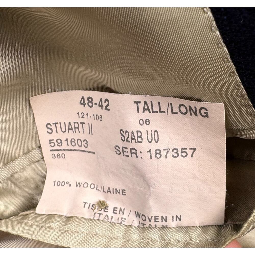 Paul Stuart Blazer Mens 42L Blue Wool Coat Pinstripe Suit Jacket Lined - Picture 7 of 15